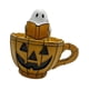 thumbnail image 1 of Lámpara De Noche Con Forma De Taza De Calabaza De Halloween Con Fantasma De Lectura Para Repisa De Chimenea, Estante Interior, 12 Cm, Sin Boca, 1 of 5