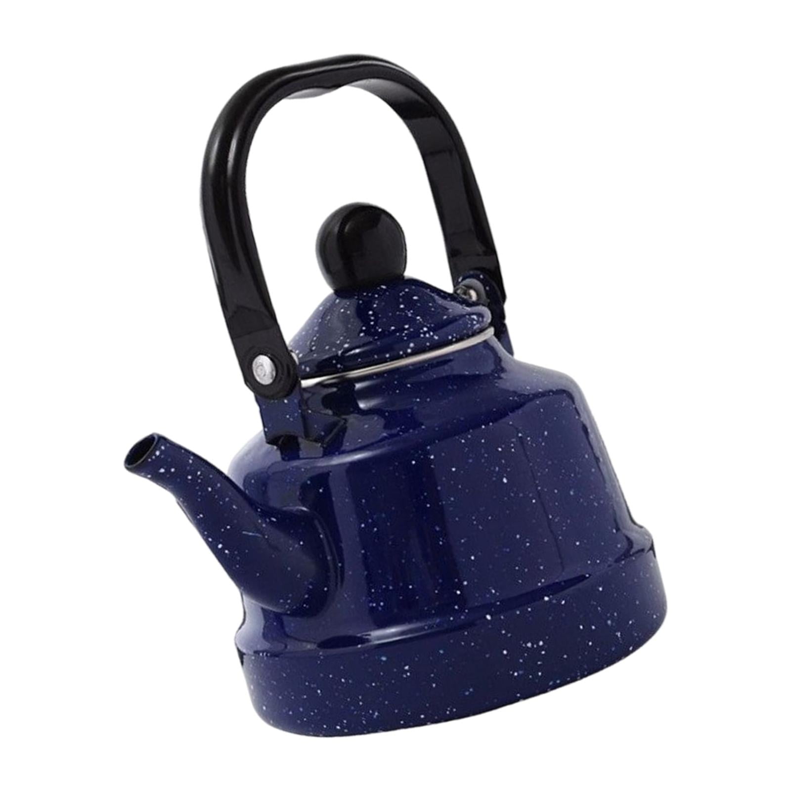 Magideal - Tetera Esmaltada Retro De 1700ml, Tetera, Tetera De Agua Caliente De Ebullición Rápida, Tetera Moderna Para Acampar, Vajilla, Tetera, Tetera Para Café Azul