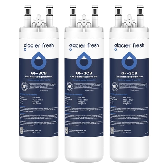 Filtro de agua Glacier Fresh WF3CB para refrigerador, paquete de 3