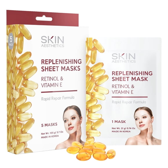 Mascarilla Facial En Lámina Con Retinol Y Vitamina E 5 Unidades