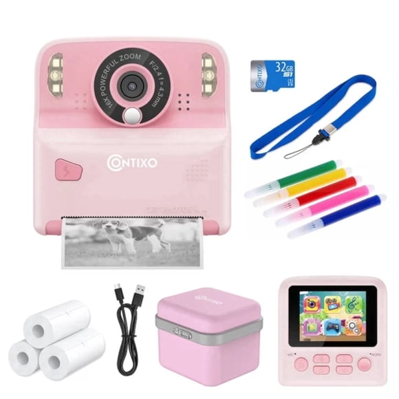 Cámara Infantil Contixo Impresión Instantánea 26 MP 1080p Pink