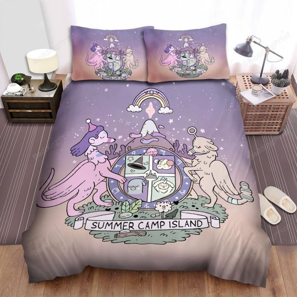 Summer Camp Island Cartoon Logo Quilt Duvet Cover Set Super Home Textiles3-Piece Bedding Set