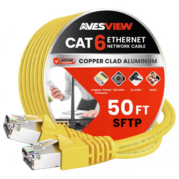 Cable Ethernet AvesView 15 m Blindado CAT6 SFTP Amarillo
