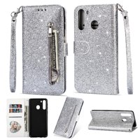 Funda Para Foxdock Elegante Funda Samsung Galaxy A21 Glitter Con Cremallera-Ideal Para El Uso Diario