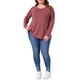 thumbnail image 2 of Top de talla grande para mujer de manga larga con cuello redondo, camisas plisadas de ajuste holgado, túnicas 1X rojo, 2 of 6