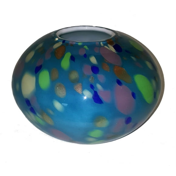 Jarrón Manhattan Chic Artisan de cristal redondo multicolor