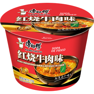 Fideo Instantaneo Kang Shi Fu Sabor A Estofado De Carne 110G*Pote