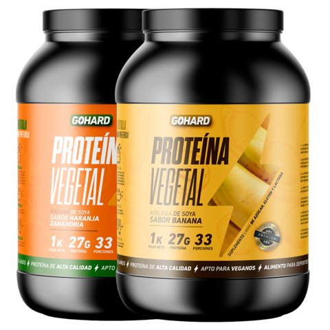 Gohard - Pack Proteinas Vegetales 2Kg Total Naranja Zanahoria - Platano