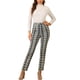 thumbnail image 2 of Pantalones de Cuadros para Mujer de Cintura Alta, Tartán a Cuadros, Pantalones Casuales para el Trabajo en la Oficina y Uso Diario, Talla L, Color Verde, 2 of 6