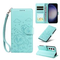 Funda Billetera Foxdock Compatible Con Samsung Galaxy S25 Plus, Diseño Perrito Tierno, Ranuras Para Tarjetas Y Soporte Plegable