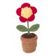 thumbnail image 3 of Mini Flor Tejida A Mano Rústica En Maceta Para El Día De San Valentín, Estante De Regalo De Cumpleaños, Pequeña Flor Roja, 3 of 3