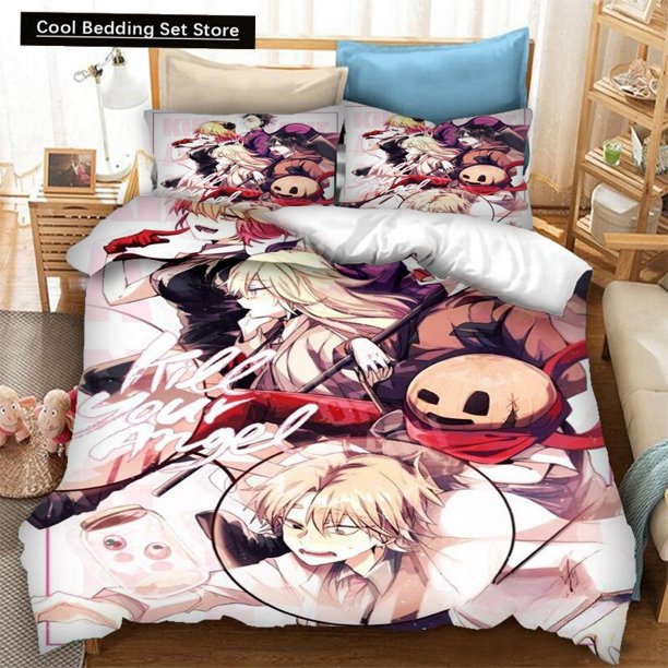 Printed Anime Angels of Death Bedding Set Duvet Covers Pillowcases One Piece Comforter Bedding Sets Bedclothes Home Textiles Bed Sheets