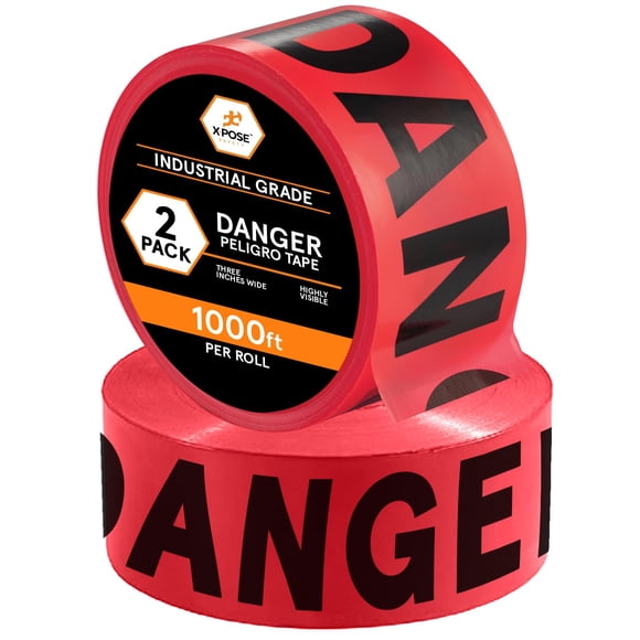 Cinta adhesiva Barricade Xpose Safety Danger/Peligro de 3 cm x 305 m, color rojo