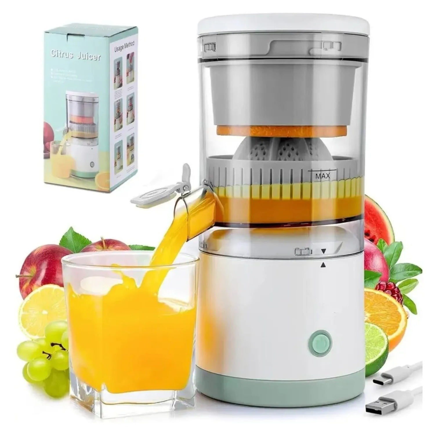 Genérico - Maquina Extractor De Jugo Exprimidor Electrico Portatil De Cítricos