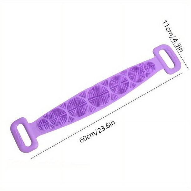 Get a Luxurious Bathing Experience with our 1pc Lengthened Silicone Bath Towel Body Brush - Perfect for Exfoliating, Hygienic Back Washing, and Easy to Clean!
