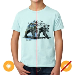 Delsol - Camiseta Para Niños - Escena De Oso - Azul Hielo De Para Niños - Camiseta (Yl)