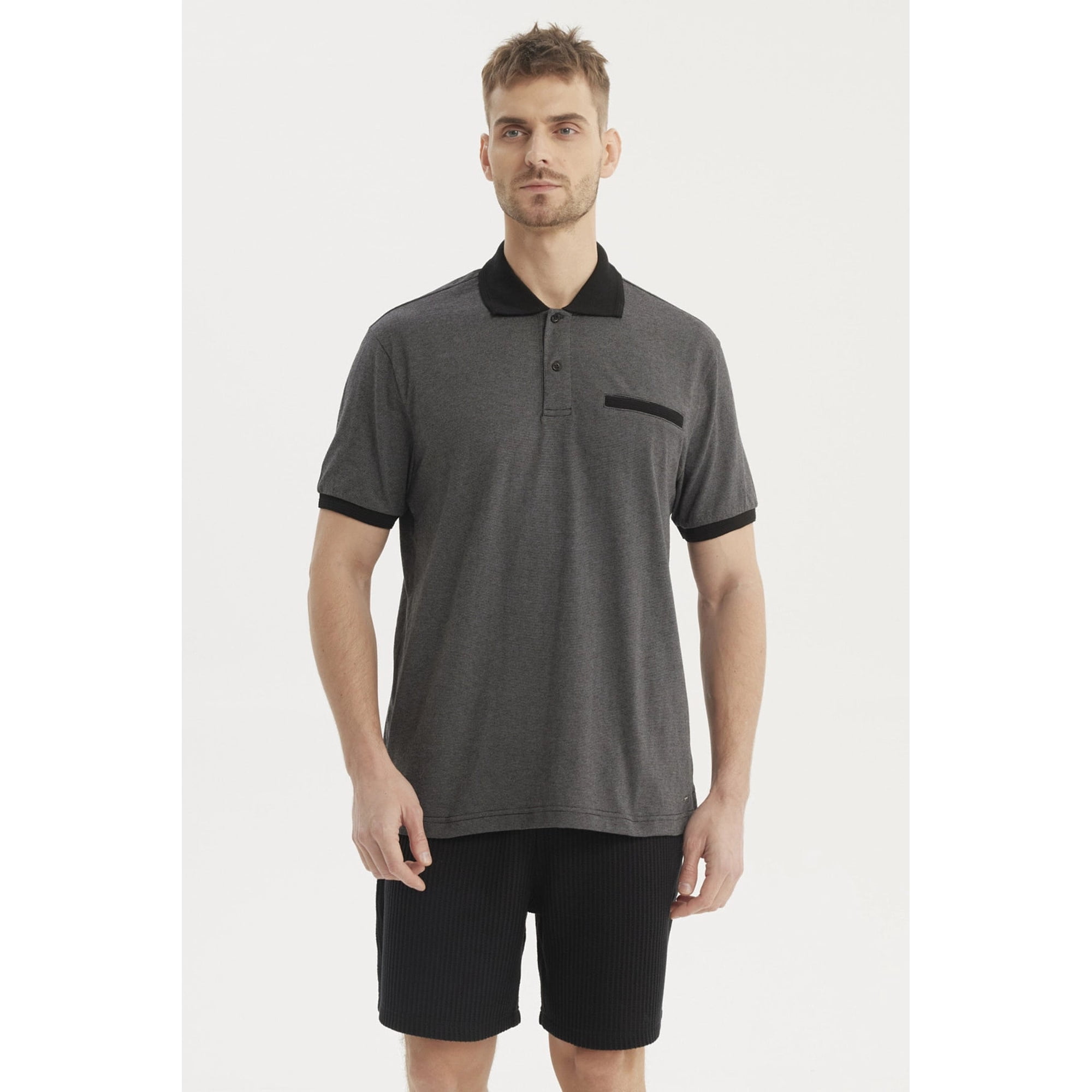 Fashionspark - Polera Hombre Cuello Polo Jacquard Marengo