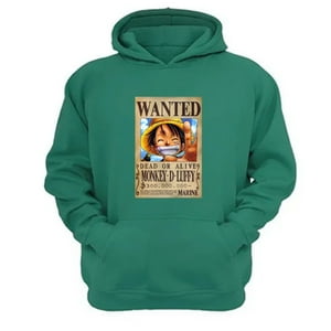 Genérico - Polerón Canguro Luffy Verde Aguamarina Talla Xl Unisex
