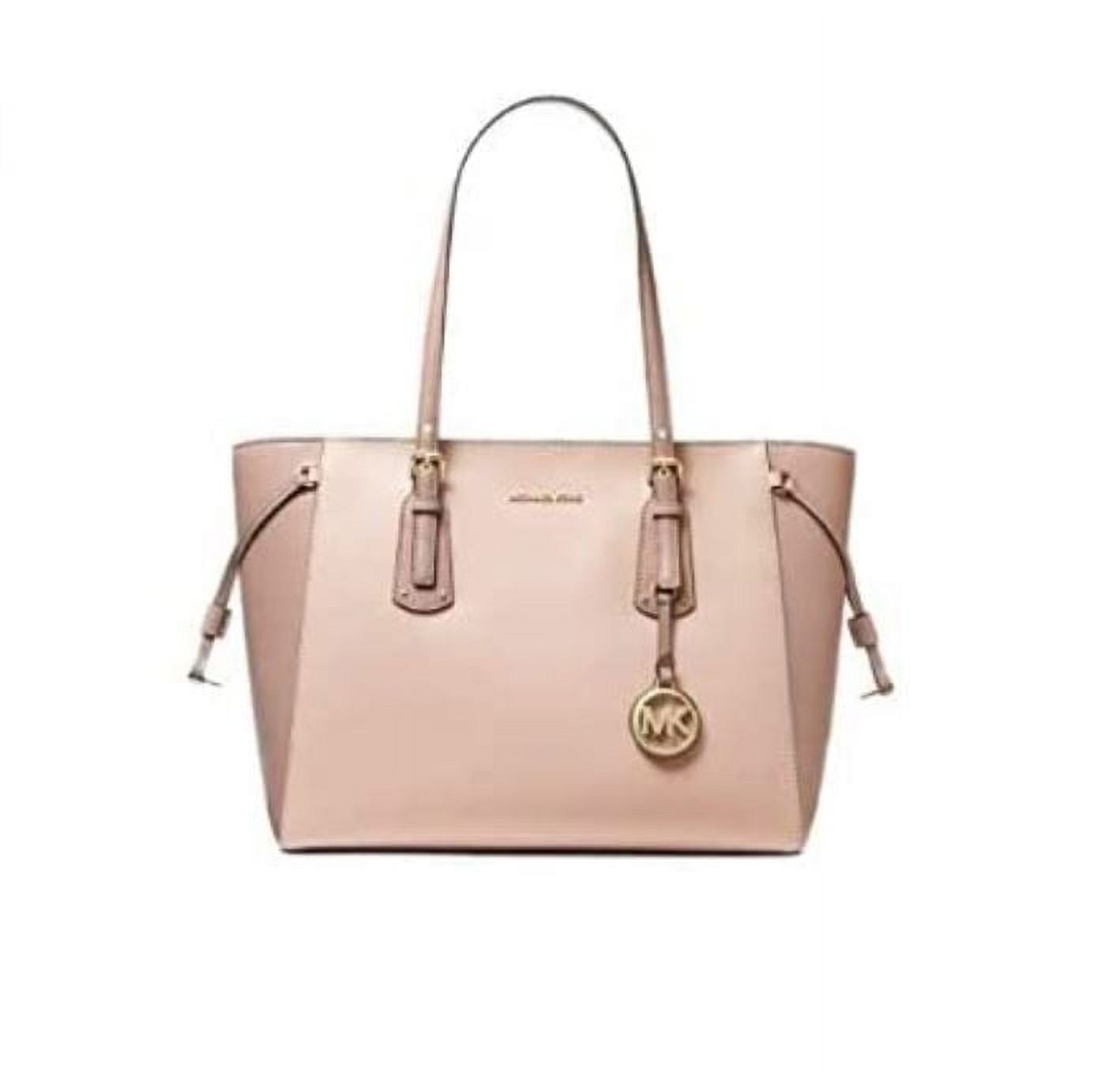 Cartera Michael Kors Bolso Tote Voyager De Mujer De Piel Granulada Rosa/Fawn