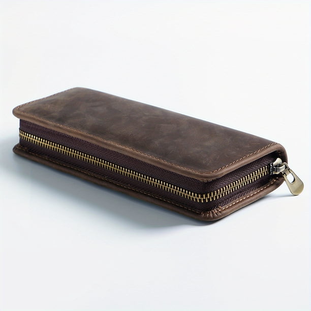 Genuine Leather Pencilcase: Multi-Functional Stationery Holder for School and Office Supplies