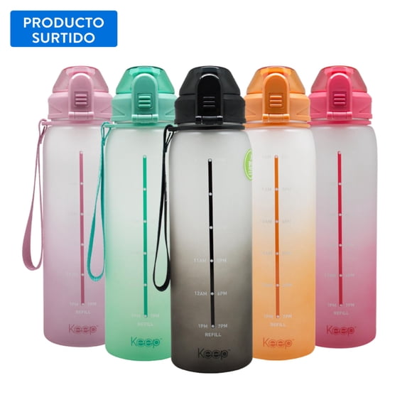Botella rubber 1 Litro polipropileno, color surtido
