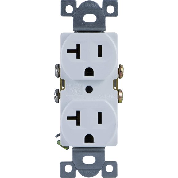 Enchufe GE de 2 tomas a prueba de manipulaciones, blanco, 125 VCA