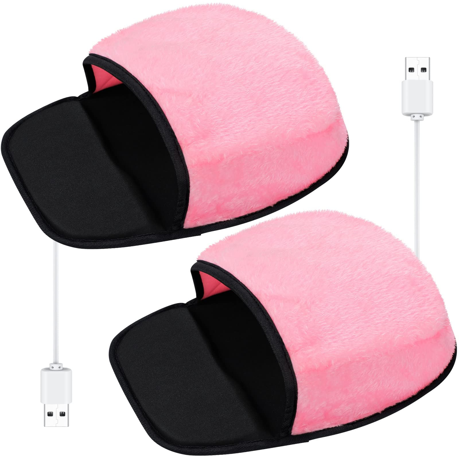 Xusx111 - 2 Piezas Calentados Mouse Pad Mano Calentador Usb Calentados Moussepad Peluche Mouse Pad Extraíble Mano Calentamiento Suministros Para Hombres Y Mujeres Oficina Ordenador Portátil En El Hoga
