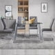 thumbnail image 3 of Modern Dining Chairs with Faux Leather Padded Seat Dining Living Room Chairs Upholstered Chair with Metal Legs Design for Kitchen, Living, Bedroom, Dining Room Side Chairs Set of 6 (Grey+PU)C-001, 3 of 3