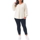 thumbnail image 2 of Agnes Orinda Conjuntos de Halloween Blusas de Talla Grande para Mujer Cuello en V Manga Larga Globo Botón Decorativo Plisada Elegante Blusa 2X Albaricoque, 2 of 6