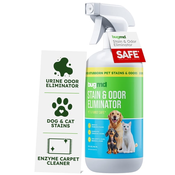 Spray eliminador de manchas y olores BugMD Pet 946 ml para perros y gatos