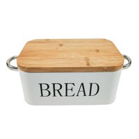 Magideal - Contenedor De Almacenamiento De Pan Multiusos De Estilo Retro Con Tapa De Tabla De Cortar, Caja De Metal , Contenedor Para Encimera, Despensa,