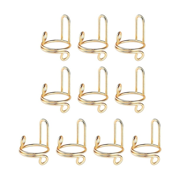 10 Anillos para Uñas, Juego de Anillos para Uñas Halal, Extraíbles para Presionar sobre Las Uñas, Decoración de Uñas, Regalo para Mujer, Niña de Metal oro