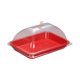 thumbnail image 5 of Soporte Para Tartas Con Tapa, Plato Transparente Para Postres, Tienda, Comedor, Restaurante, Color Rojo, 5 of 5