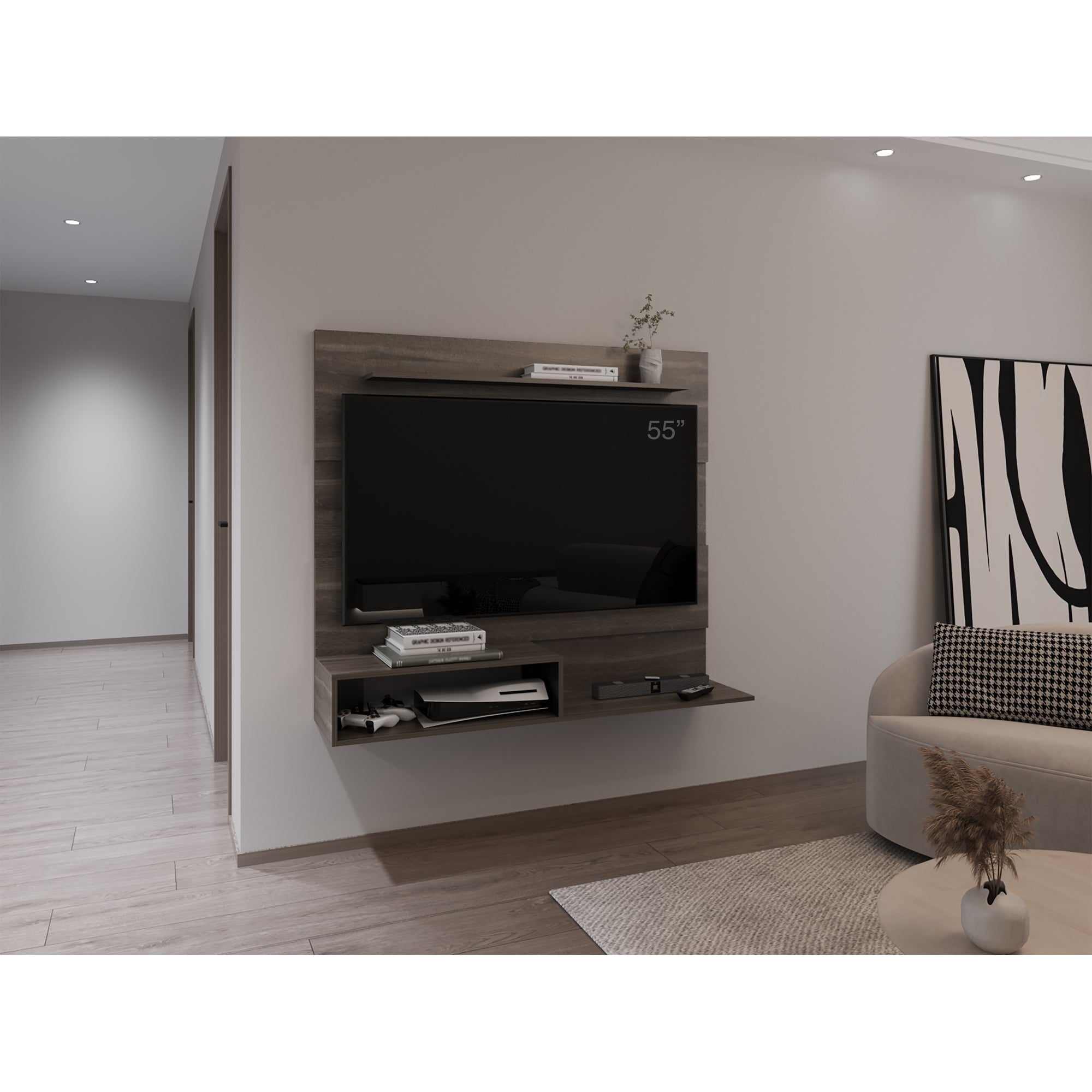 Tuhome - Panel Tv 55" Beijing 120x140x31,5 Cm Milan Y Wengue