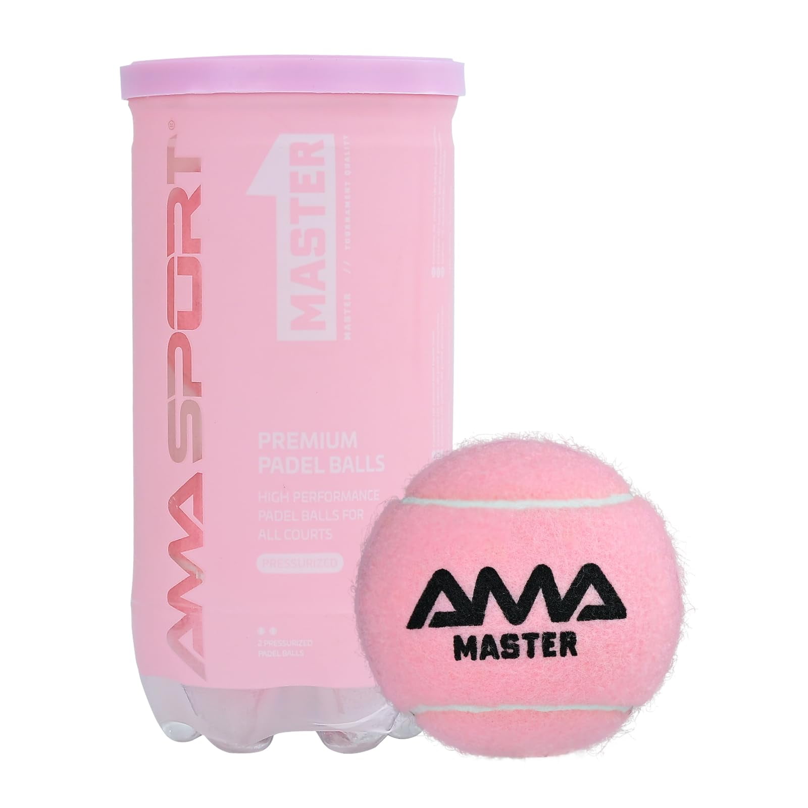 Pelotas De Pádel Ama Sport Presurizadas, Paquete De 2, Pink Master
