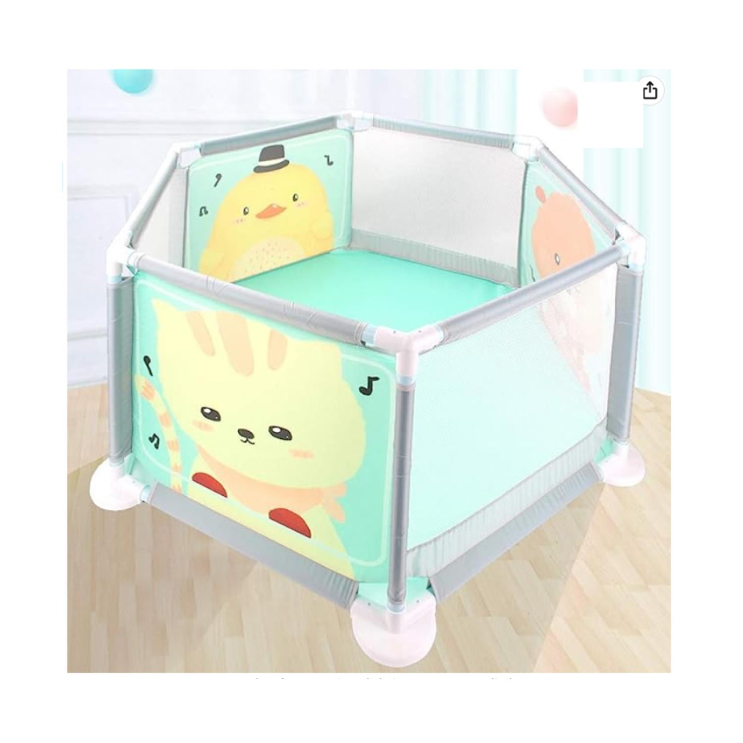 Total Click - Corral Plegable Con Malla Para Bebe Infantil