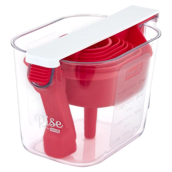 Set de vasos medidores Rise by Dash, 1 vaso, plástico, transparente/rojo