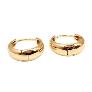 Nordvik London - Aros Argollas Bombeadas, Plata 925 Enchapadas En Oro 24K