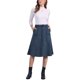thumbnail image 2 of INSPIRE CHIC Falda Midi Línea A con Bolsillos de Imitación de Gamuza Elástica para Mujer con Cinturón M Azul Oscuro, 2 of 6