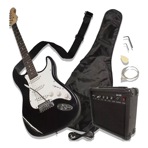 Guitarra Electrica Audiotek Con Amplificador Color Negro
