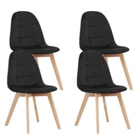 Pandalino - Pack 4 Sillas Vorak Negro | Diseño Elegante Y Cómodo Para Tu Hogar