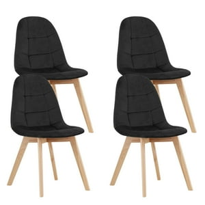 Pandalino - Pack 4 Sillas Vorak Negro | Diseño Elegante Y Cómodo Para Tu Hogar