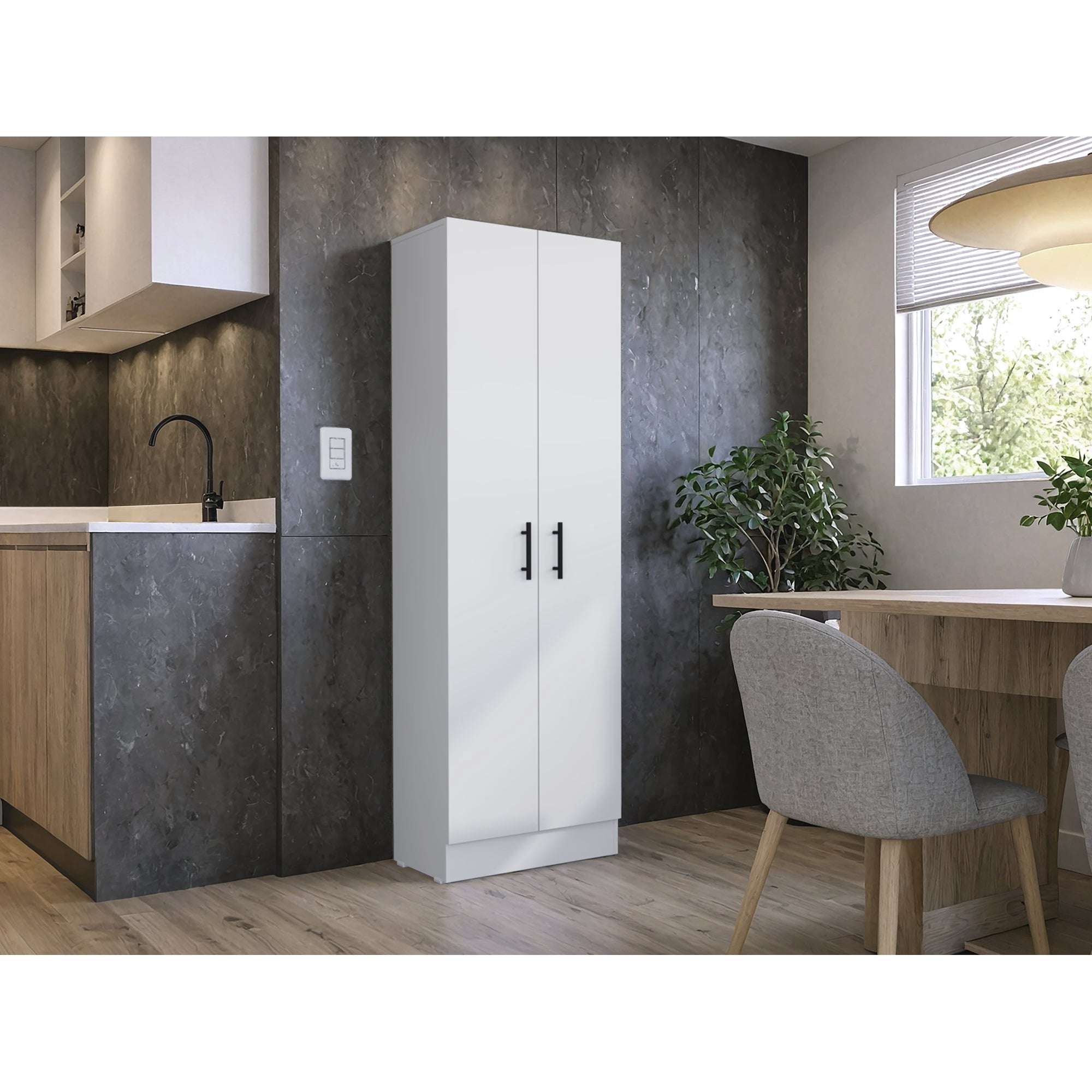 Tuhome - Mueble Despensa Multiusos Kitchen 170x56x30,2 Cm Blanco