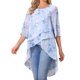 thumbnail image 4 of INSPIRE CHIC Blusa de Chifón para Mujer con Mangas Divididas 3/4 y Dobladillo Asimétrico Túnica Azul S, 4 of 6