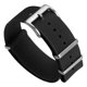 thumbnail image 1 of Correa de reloj de nylon negra WatchGecko Ridge 21 mm, 1 of 7
