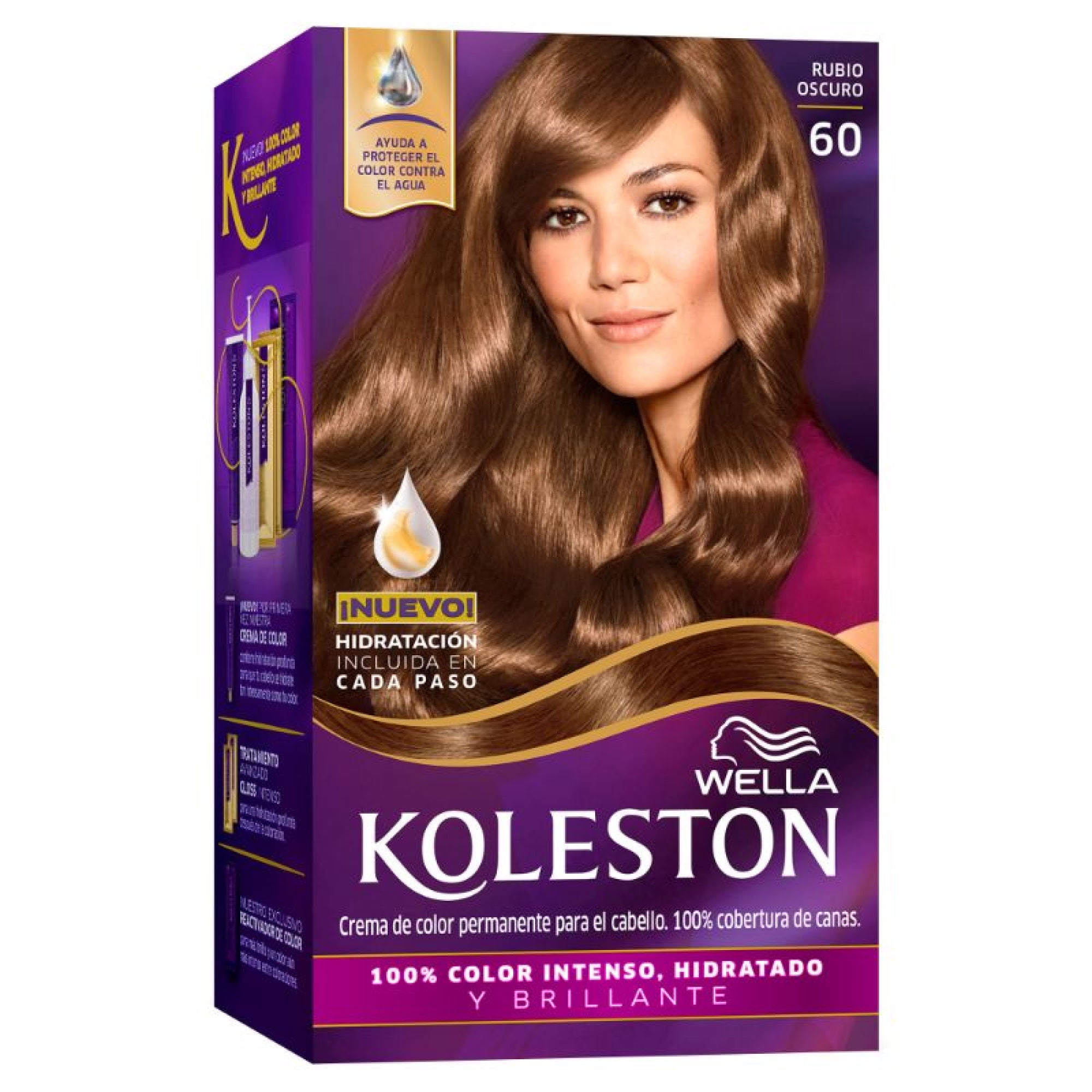 Tintura Permanente Para El Cabello Koleston Con Tratamiento Hidratante 60 Rubio Oscuro