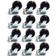 thumbnail image 1 of Ruedas Caster Wheels MegaDeal, paquete de 12 unidades, goma de 2 pulgadas con placa superior y cojinete, 1 of 1