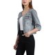 thumbnail image 4 of Chaquetas de Jean de Mezclilla Recortadas sin Cuello de Manga 3/4 para Mujer INSPIRE CHIC Gris Humo L, 4 of 6