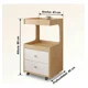 thumbnail image 3 of Velador Con Cajones Y Repisa Bicolor Con Rueda 80x40x43cm Mate Madera, 3 of 8