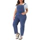 thumbnail image 4 of Agnes Orinda Mono de Verano de Mezclilla con Tirantes Ajustables para Mujer Talla Grande 1X Gris Azul, 4 of 6